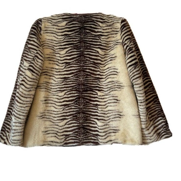 Anthropologie UNREAL FUR Striped Faux Fur Jacket - Retail $429, Size: XL NWT - Picture 3 of 11